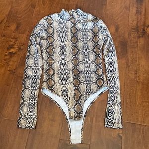 Kendra Snakeskin print bodysuit